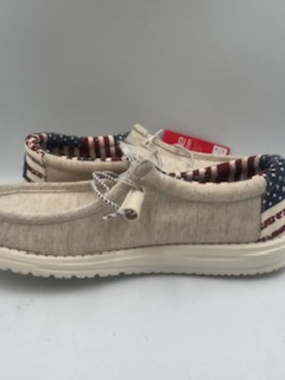 NEW Hey Dude Wally Patriotic Unisex Slip on Shoes Men 9 Women’s 11 NWT - Picture 10 of 12